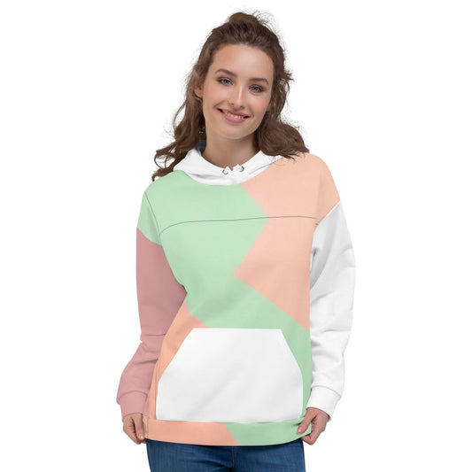 "Stylish Women's Pastel Colorblock Hoodie: Chic and Artsy Design" - AIBUYDESIGN