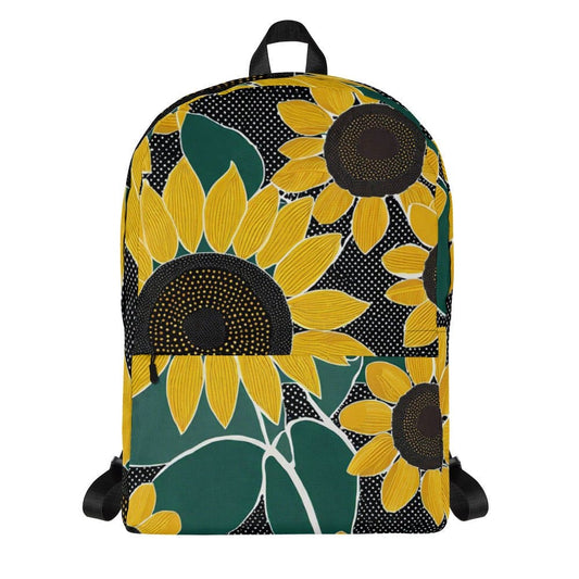 "Sunflower Serenade: Cute Boho Chic Art Designed Backpack" - AIBUYDESIGN