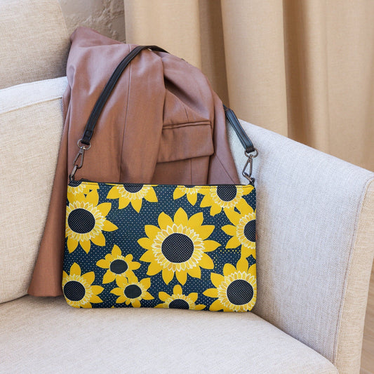 "Sunflower Serenity: Cute Artsy Boho Modern Sunflower Print Crossbody Bag" - AIBUYDESIGN