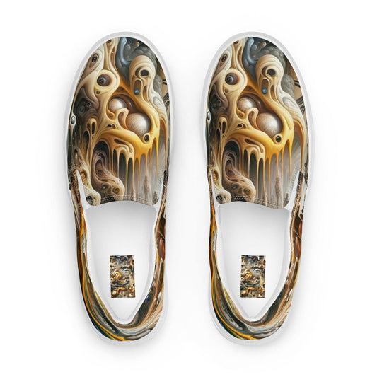 "Surreal Step: Men's Trippy Artistic Pattern Slip-On Canvas Shoes" - AIBUYDESIGN