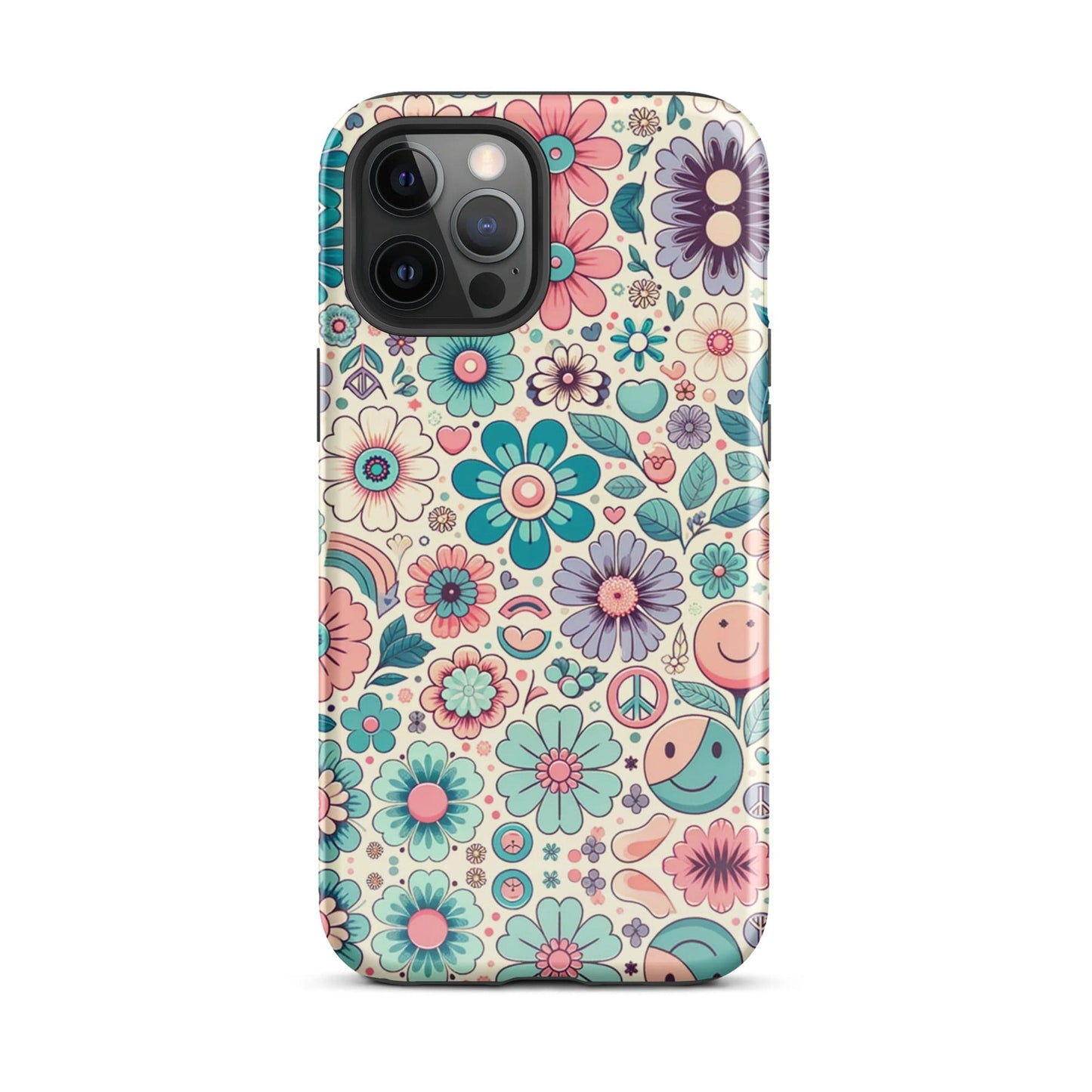 Custom Boho Floral Tough Case for iPhone® - Protect Your Phone with Style and Personality