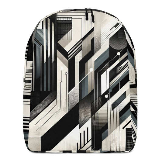 "Urban Noir: Minimalist Backpack with Dark Modern Art Design" - AIBUYDESIGN