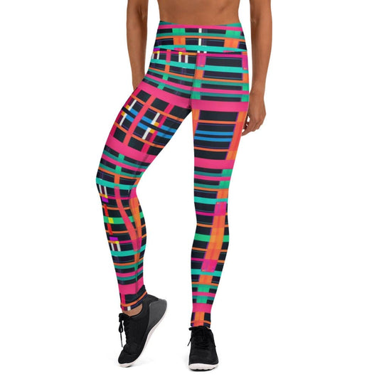 "Vintage Vibes: Retro 80s/90s Cute Pattern Yoga Pants for Women" - AIBUYDESIGN
