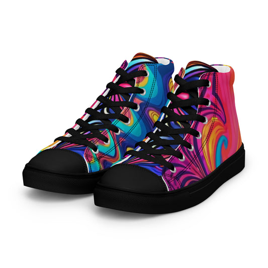 Women’s psychedelic custom retro custom high top canvas shoes