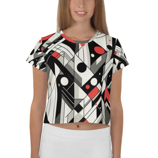"Womens Modern Print Crop Tee - Beautiful Chich Artsy Collection" - AIBUYDESIGN