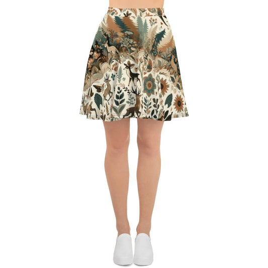 "Woodland Whimsy: Luxurious Vintage Forest Cute Artsy Skater Skirt for Women" - AIBUYDESIGN